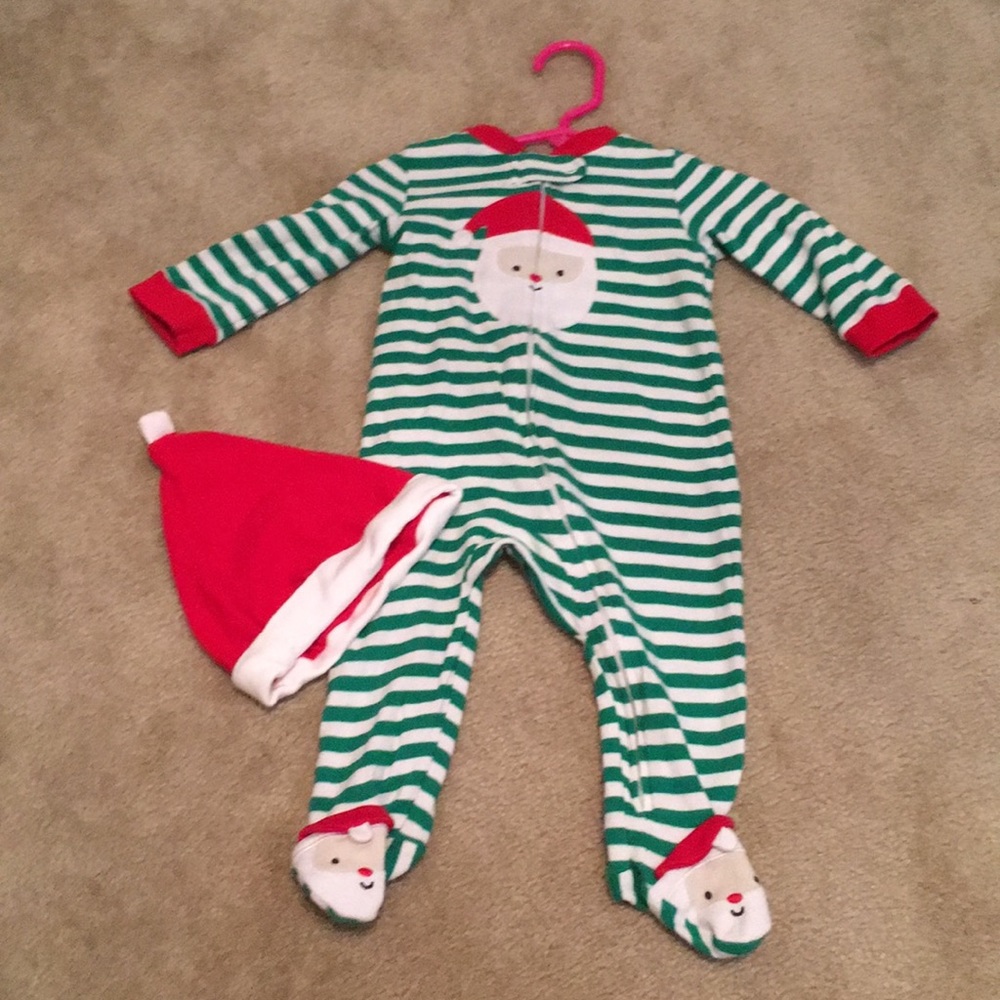 Striped Santa pajamas with hat